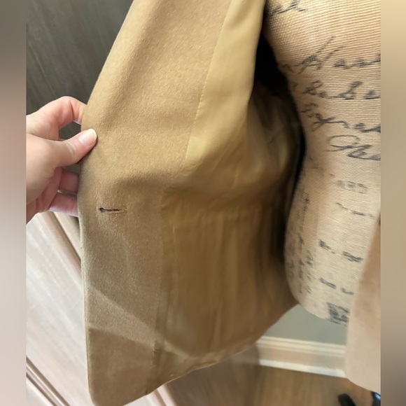 Women’s Lands' End Camel Tan Blazer wool cashmere classic equestrian coat sz 10 - Picture 15 of 16